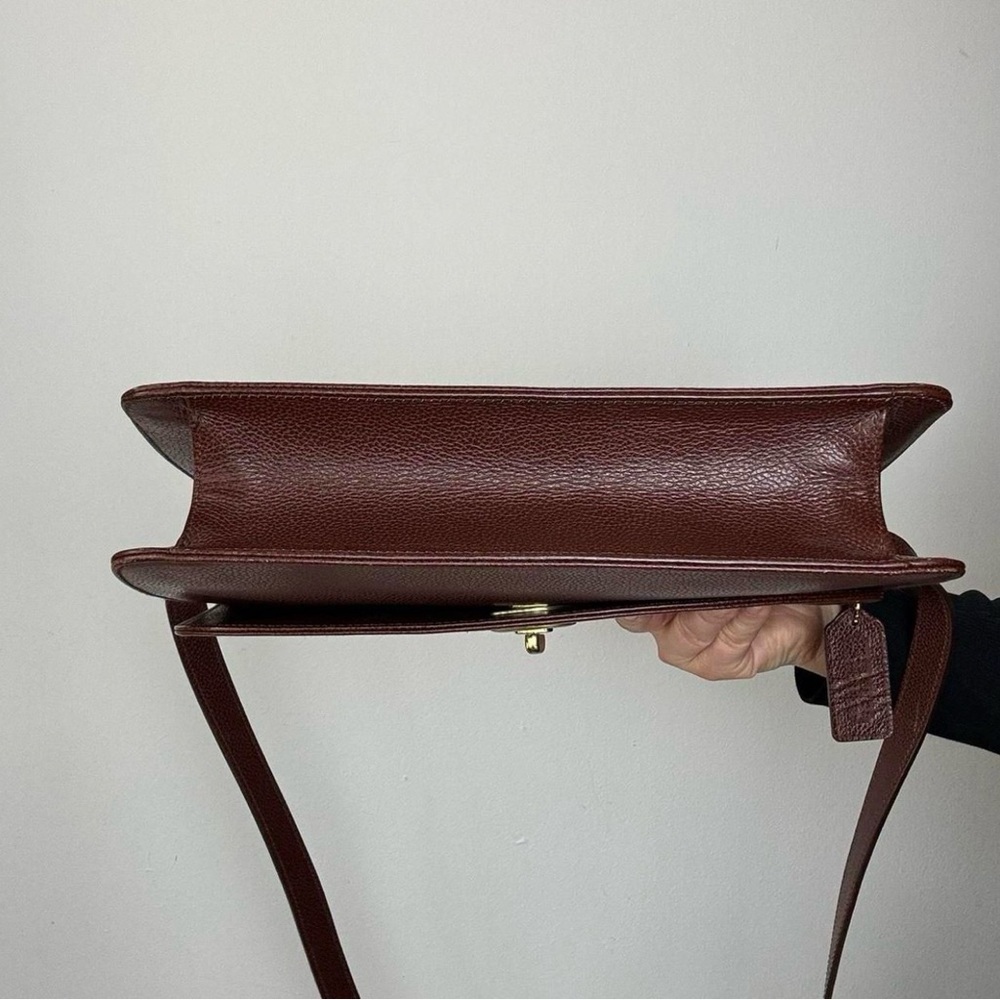 Vintage Coach Madison Royalton Pebbled Leather Maple Brown turn lock ITALY - Picture 4 of 7